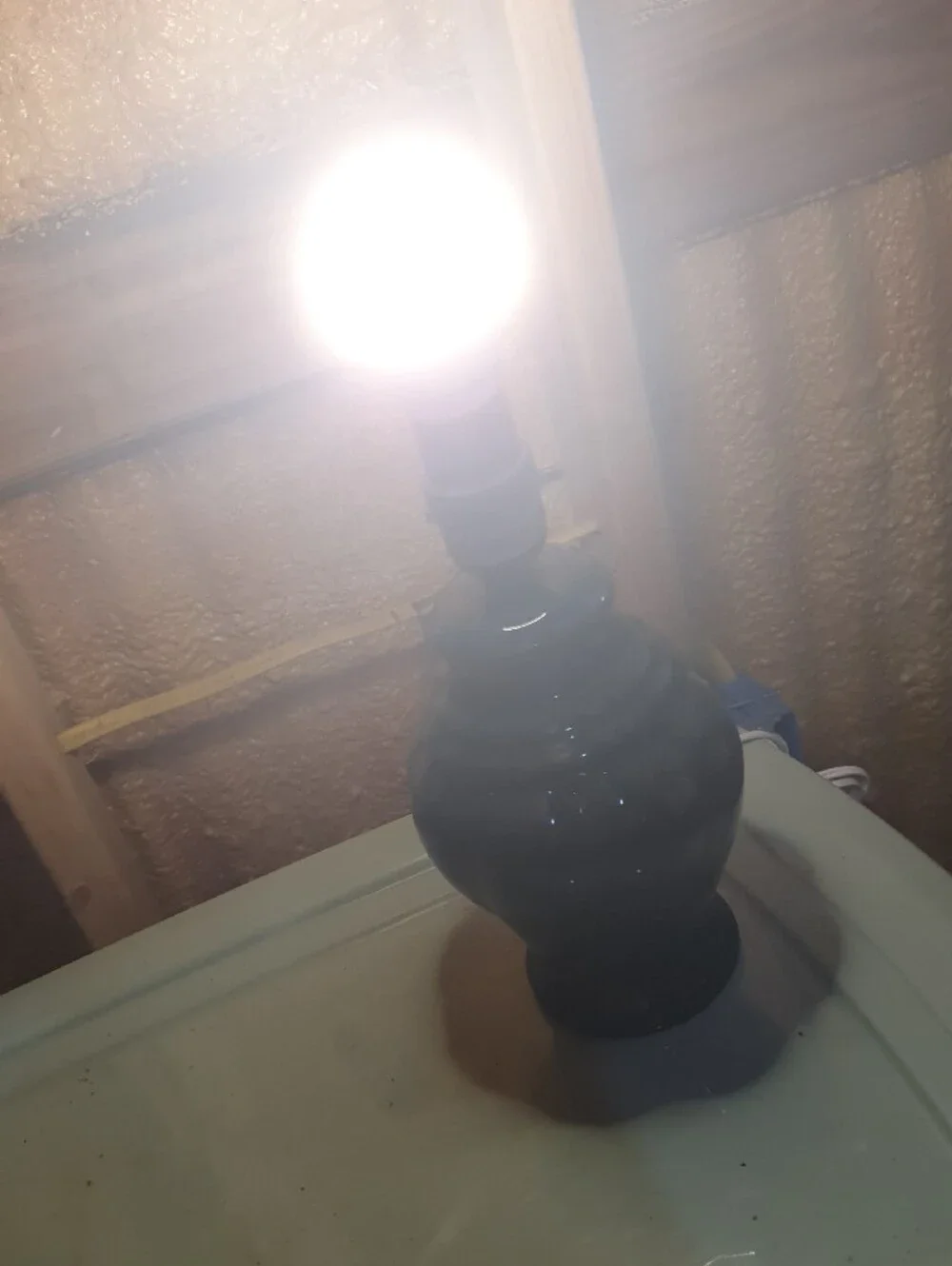 Vintage Deep Green Ceramic Vase Lamp